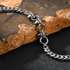 Punk Rivet Twisted Chain Stainless Steel Bracelet, Silver Color Chunky Wrist Chain Hip Hop Fashion Jewelry for Men Boys