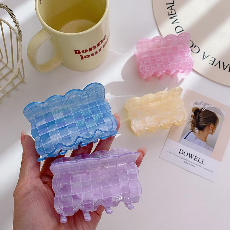 Charming Pink And Purple Acetate Hair Claw Clips For Women Trendy Sweet Design