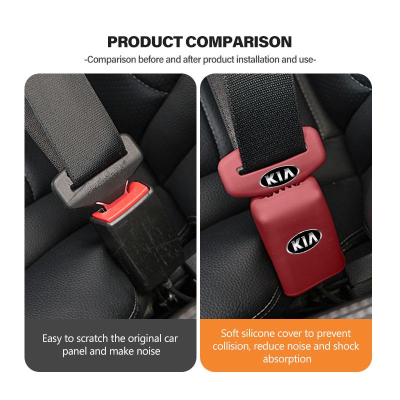 RVGH1 Car Seat Belt Protection Silicone Buckle Clip Cover For KIA Cerato Proceed Venga Stonic Picanto Sorento Stinger