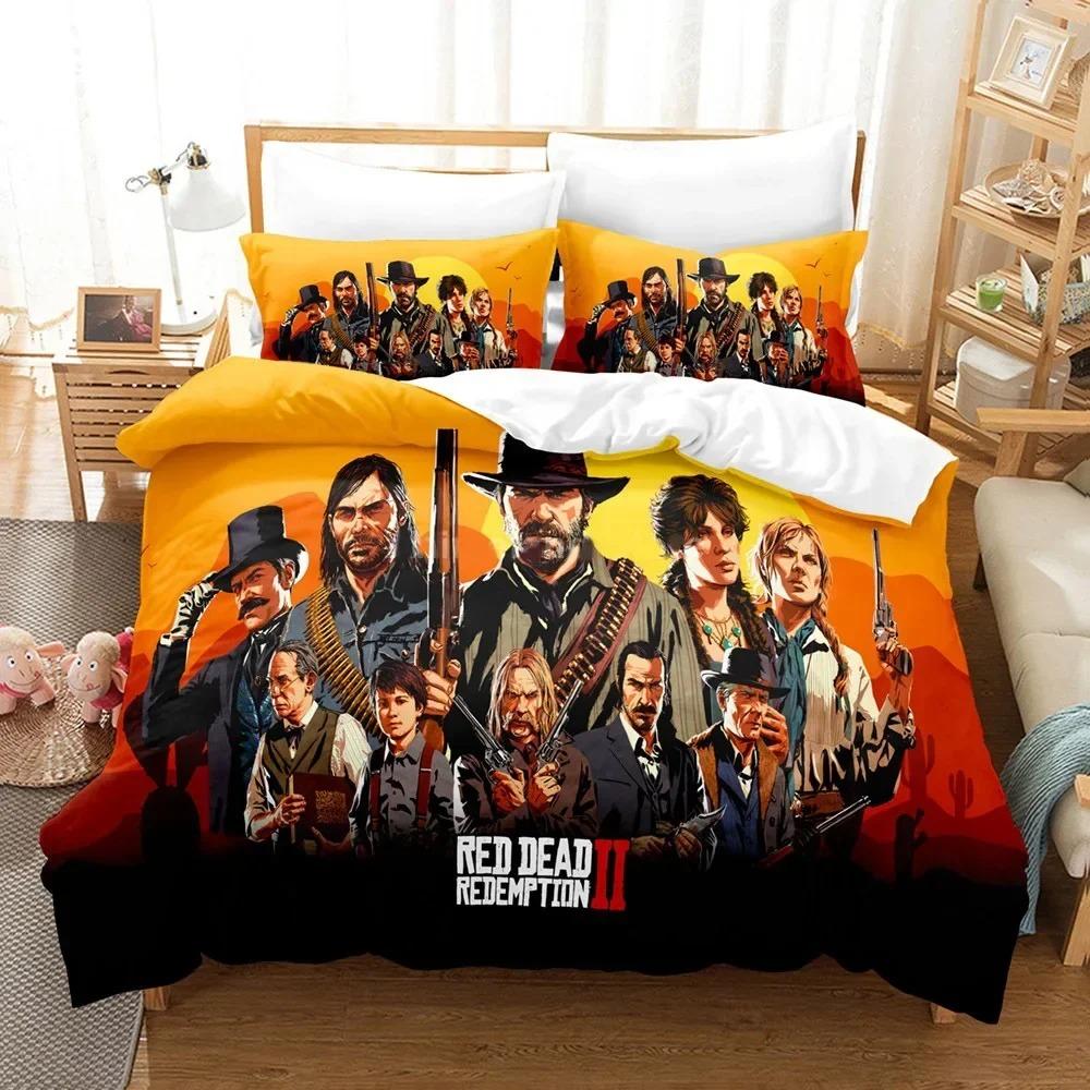 Comforter Game Red Dead Redemption Bedding Set Boy Girl Bedroom Decoration Children Gift Single Double Size