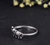 Dainty Silver Elephant Ring | Minimalist Trunk Up Jewelry | Good Luck Stacking Band | Handmade Animal Gift for Her
