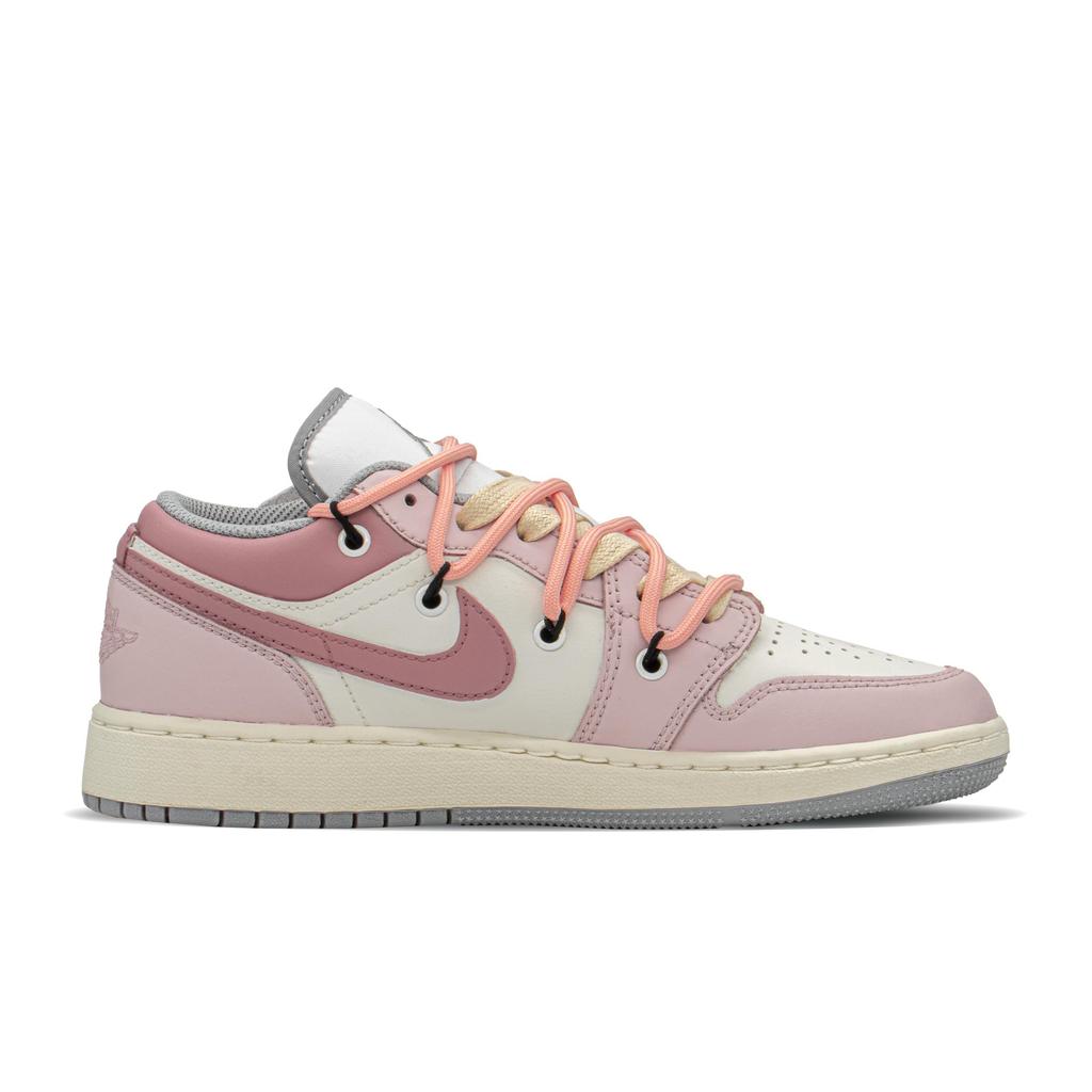Jordan Air Jordan 1 FZBB Low top Vintage Basketball Shoes GS Pink Beige 553560-053(TeamA-AJ)
