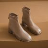 French Thick Heel Small Short Boots Women's 2025 New Martin Boots Fashion Soft Leather Square Head Versatile Medium Boots Fashion Boots