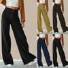 Womens High-Waisted Straight Leg Pants 2026 Fall Winter Lightweight Corduroy Trousers Slim Fit Casual Office Wear