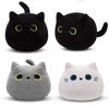 10/30CM Cute White Black Cat Plush Toys Soft Pillow Kawaii Kitten Cat Cartoon Stuffed Animals Cushion Decoration Pendant Gift