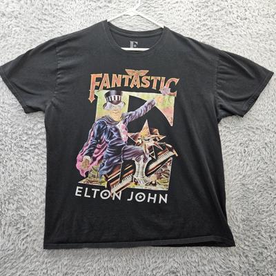 T-shirt 100% Cotone Elton John Magliette Uomo Top Captain Fantastic Uomo 2XL Stile Vintage Maglietta Concerto