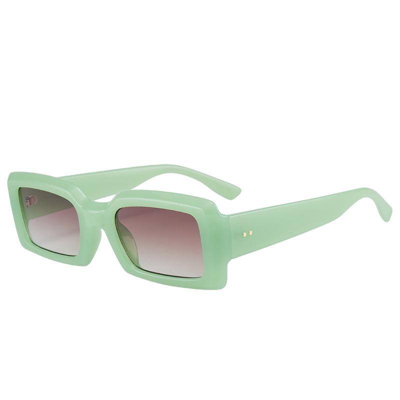 

Fashionable Textured Thick Frame Sunglasses Square Frame Design Sun Protection UV Protection Unisex Sunglasses M418 зелений