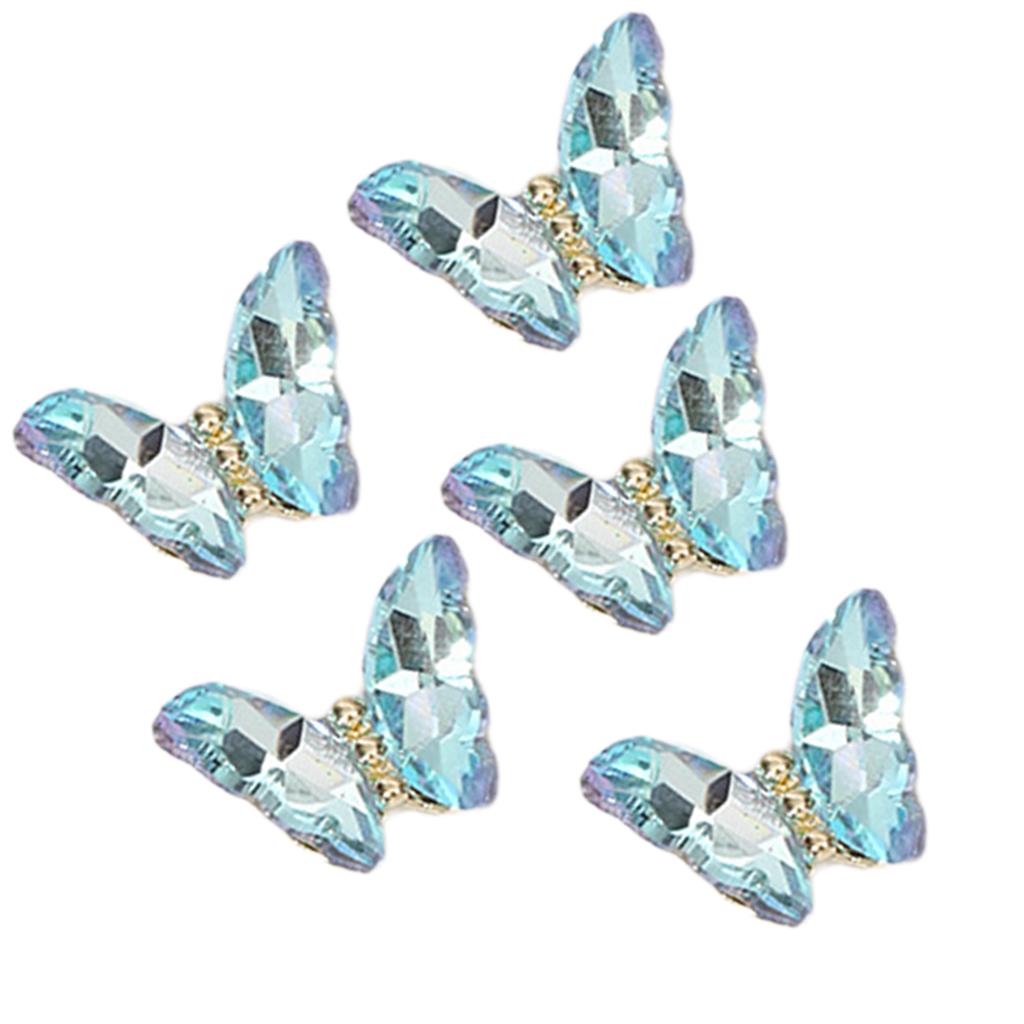 1Bag Butterfly Nail Rhinestones 3D Nail Charms Fashionable Nail Craft Accessories Embellishment for DIY Decoration