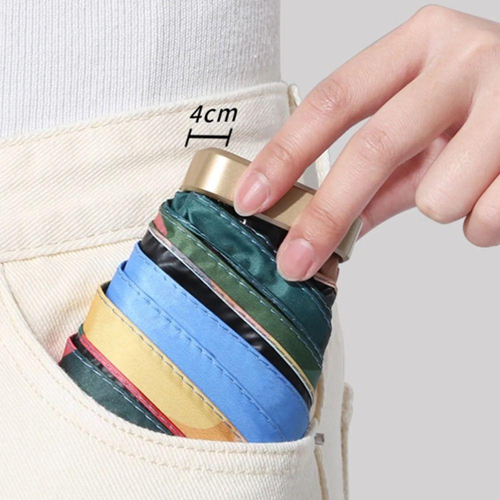 Mini Rain Umbrellas Anti UV Pocket Sunshade Umbrella 6-Folding Parasol  Student