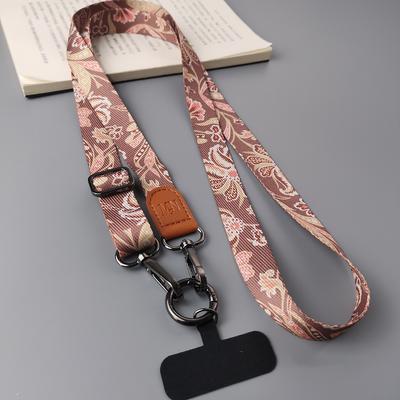 Retro Wzór Pasek na Szyję do Telefonu Komórkowego Crossbody Regulowany Wiszący na Szyję Pasek do Telefonu Komórkowego Smycz Wisiorek z Uniwersalną Uszczelką Karty
