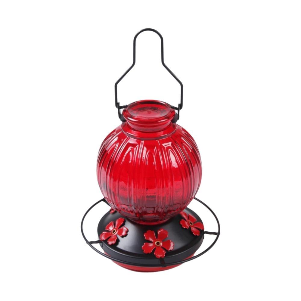 Hanging Glass Hummingbird Feeder Weather Resistant Bird Water Container Bird-watching Decorations