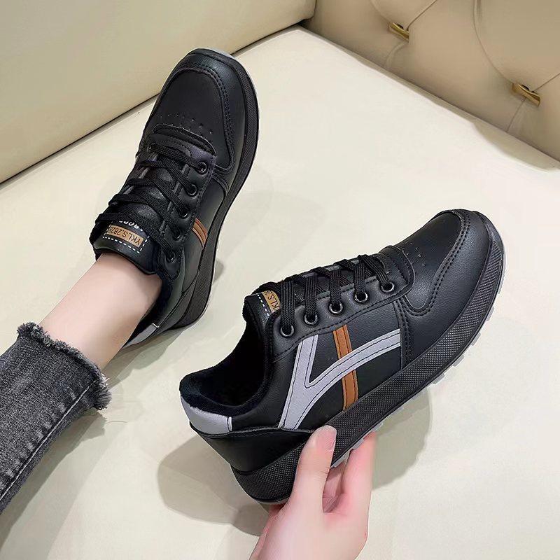 

Casual shoes spring new women s versatile muffin sole casual shoes PU lightweight student single shoes fashion women s trendy shoes 36-41 чёрный
