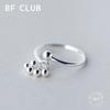 100% Solid BFCLUB Silver Color Bell Open Rings For Women Smiple Cute INS Trendy Retro Anillos Party Gifts Accessories