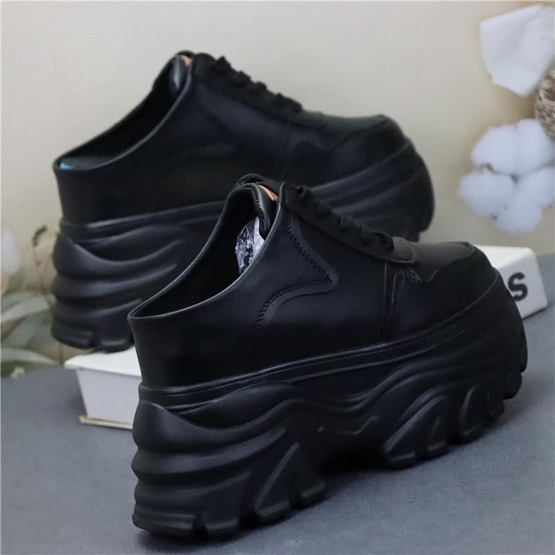 Fashion Muffin Thick Soled Women's Shoes 12CM Spring and Summer New Style Non Heel Inner Heightening Casual Shoes Women Vulcanized Shoes