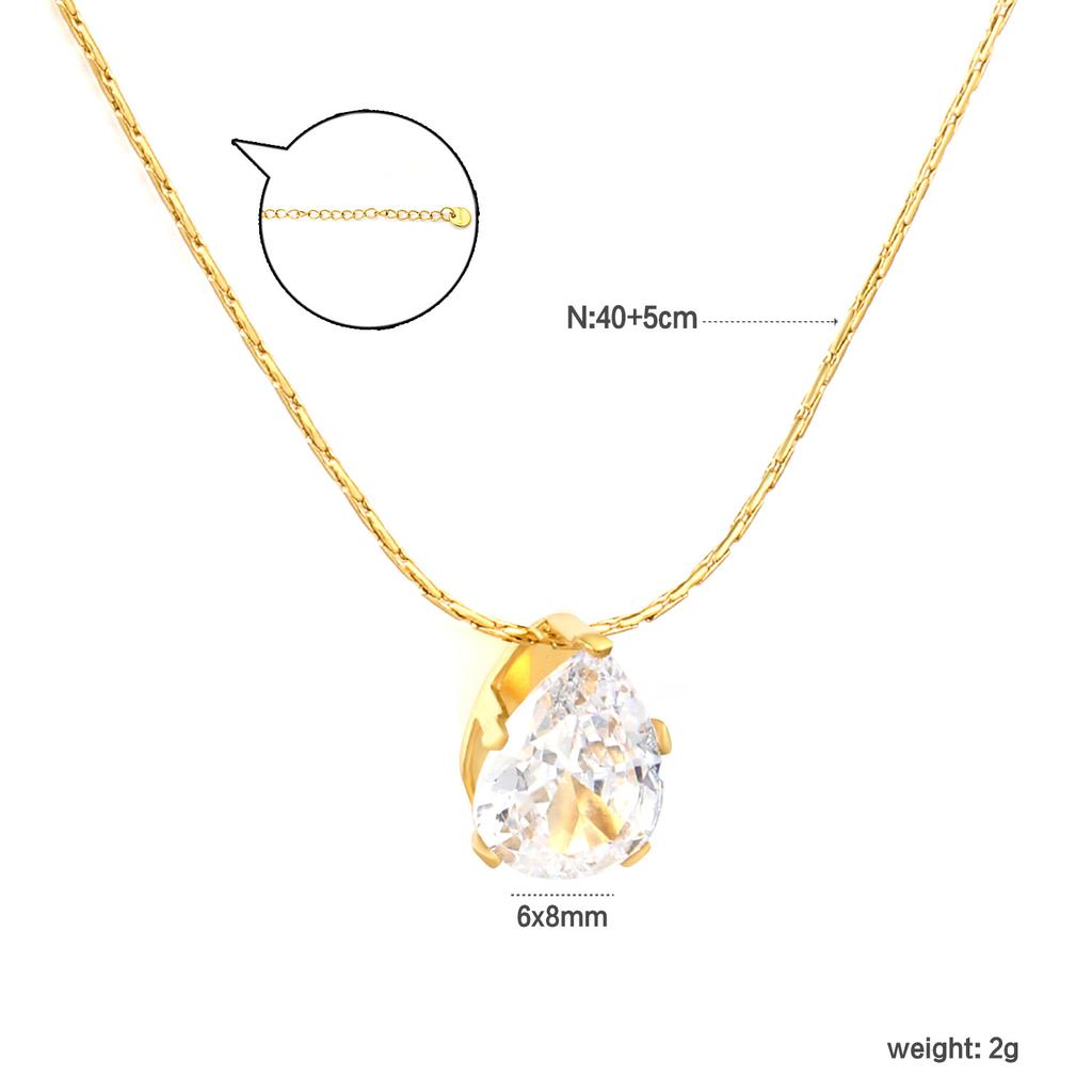Jewelry Necklace Stainless Steel Cross White Zirconium Pendant Gold Versatile Exquisite Small Necklace Women