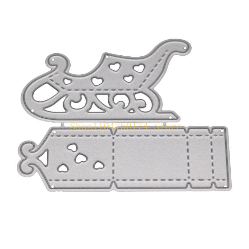 

Christmas Sled Metal Cutting Dies Stencil DIY Scrapbooking Album Stamp Paper Car top sale M срібний