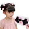 Aylhfo Girls' Spring 2pcs Colorful Flower Wig Scrunchies/Cute Bohemian Style Fabric Flower Wig Ponytail Hair Ties