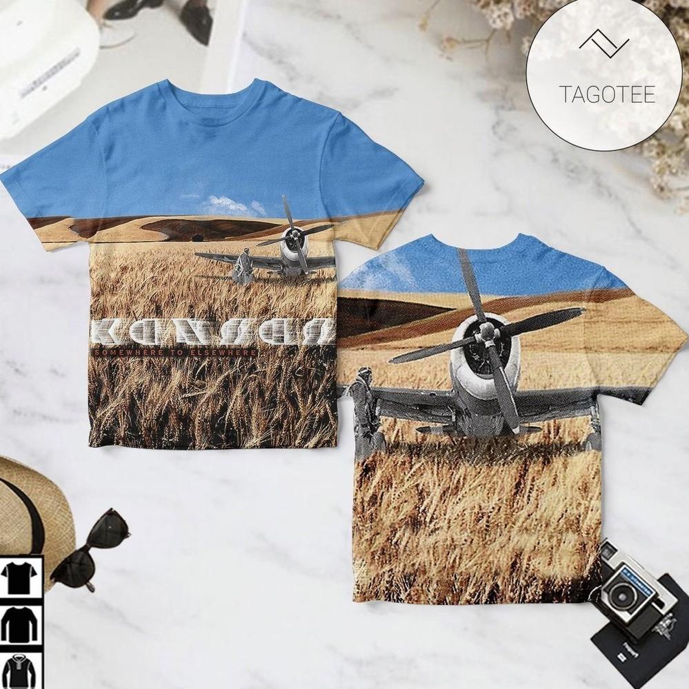 Kansas Somewhere To Elsewhere Album Cover AOP T-Shirt Unisex T-Shirt XXXXL