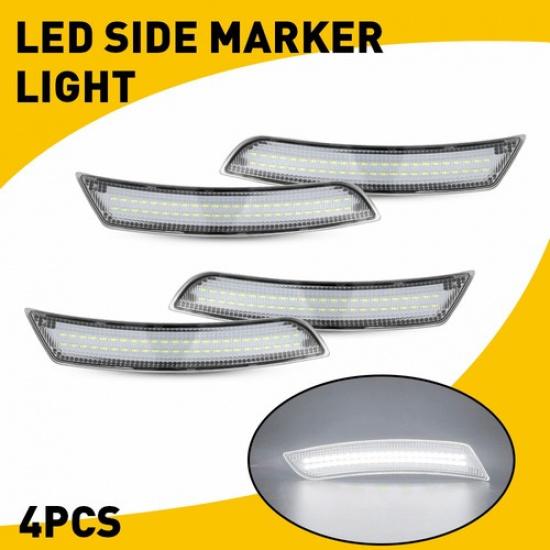 For 2016- Chevrolet Camaro Clear Front Rear White LED Side Lights Marker