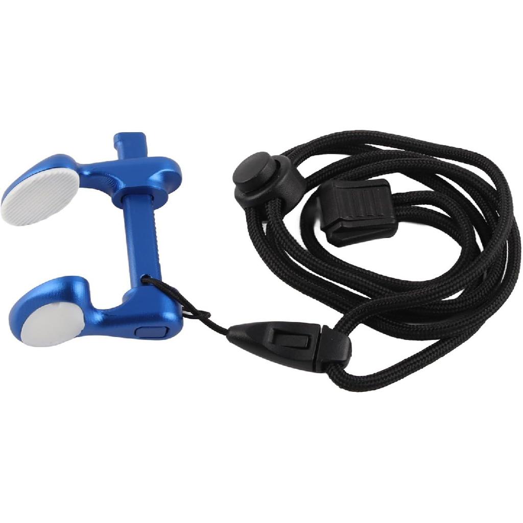 Diving Nose Clip, Aluminum Alloy Adjustable Antislip Swimming Nose Plug Nose Protector with Anti Drop Lanyard (Blue)