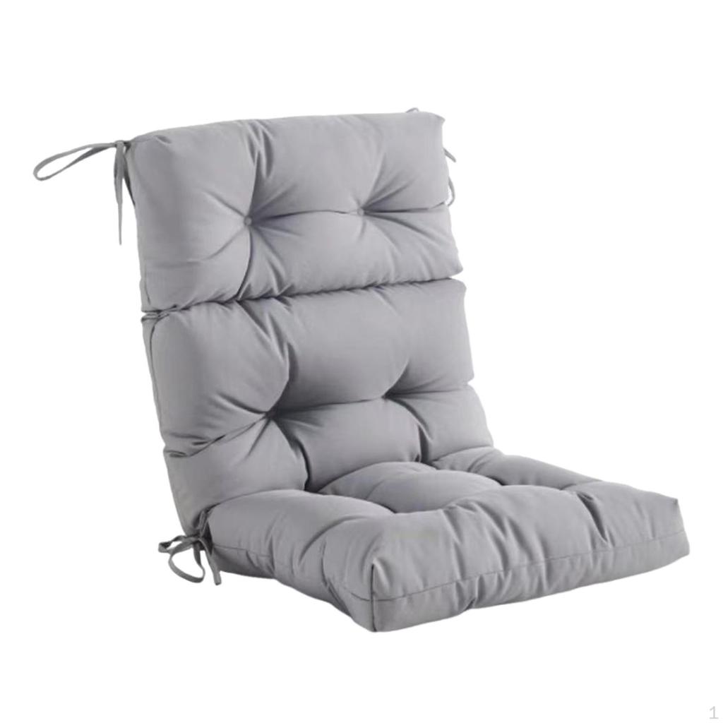 Outdoor Backrest Chair Cushion, Rocking Cushion with Ties, Soft High Back