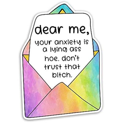 Your Anxiety Is Lying Mental Health Sticker, Mental Health Awareness Stickers, Water Assistant DieCut Sticke 3inch