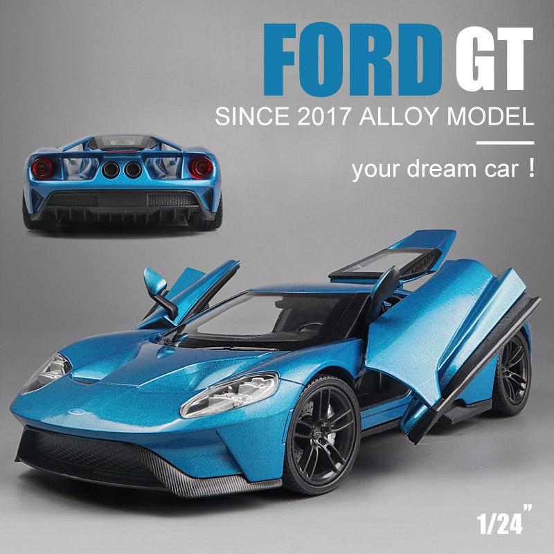 Welly 1/24 Ford GT 2017 Supersportwagen Legierungsauto Modell Diecast Spielzeugfahrzeuge Simulation Hobbys Sammlerauto Spielzeug Kinder Geburtstagsgeschenk