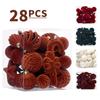 28PCS Multi Size Velvet Christmas Ball Set Star Scepter Round Xmas Ball Santa Tree DIY Ornaments 2025 New Year Christmas Gifts
