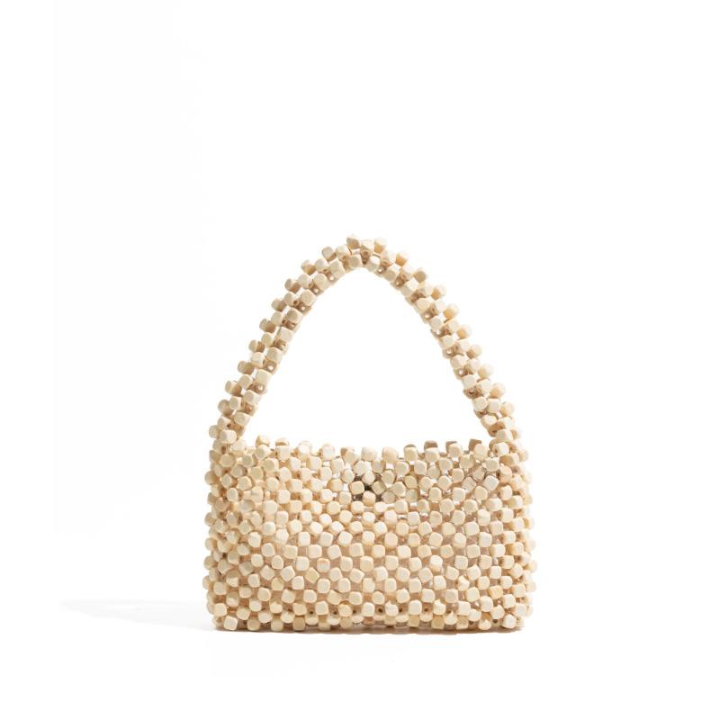 

New retro creative weaving portable beaded women s bag heavy handmade highend chain shoulder messenger bag