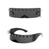 Novelty Punk Glasses  Rock Large Shield Spike  Weird Club Sunglasses Funny Party Glasses