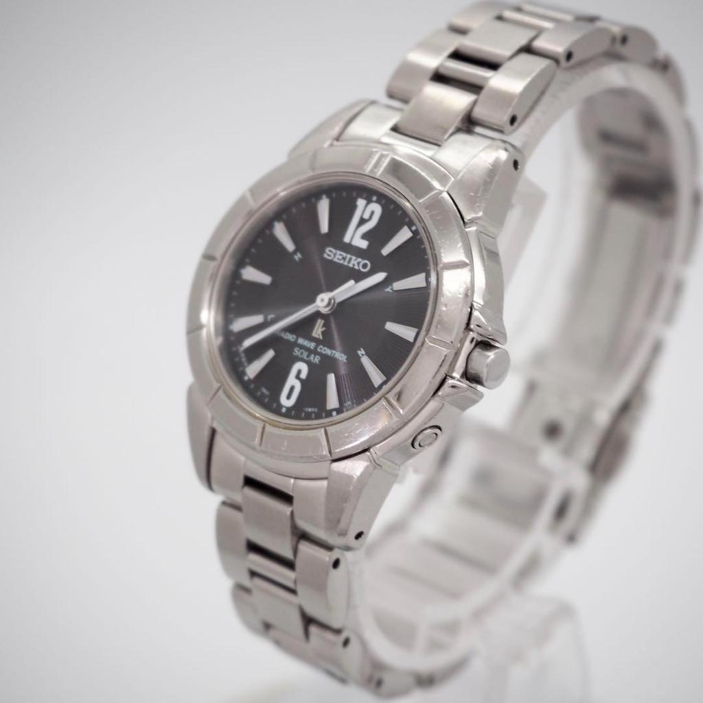 [USED] 216 SEIKO LK Lucia Watch, Radio-Controlled Solar, Black, Women's