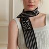 Tatiana Lettering Striped Twilly Silk Scarf SF2901