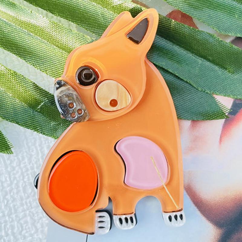 

Blucome прекрасный мультфильм акриловый терьер пекинес собака брошь для женщин и мужчин сумка костюм шпильки для хиджиаба подарок на Новый год оранжевый