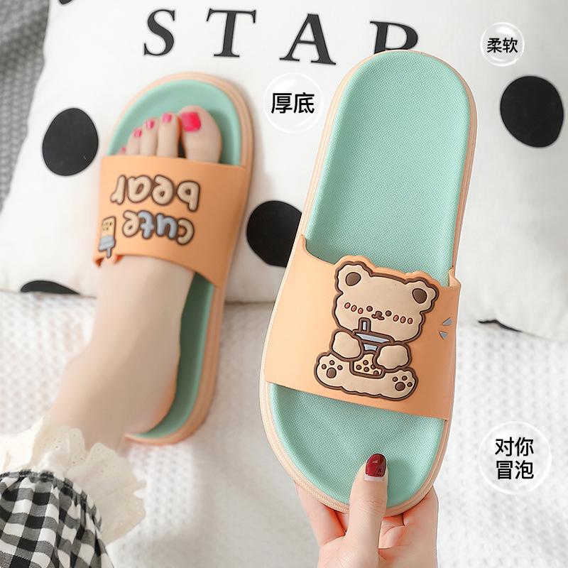 Cute slippers summer new indoor home bathroom bath non-slip outer wear household cool slippers