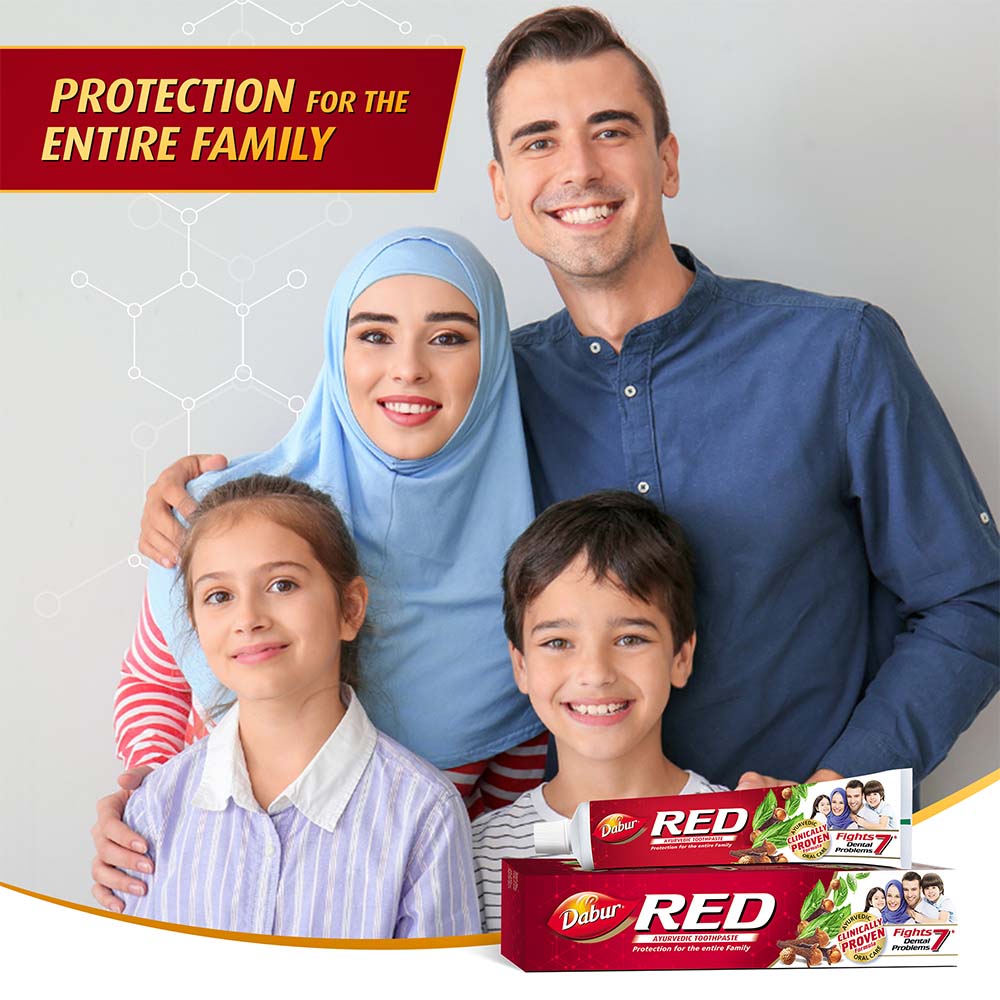 Dabur RED toothpaste (200g) - Ayurvedic oral care - Clinically Proven Formula - Fights 7 Dental Problems