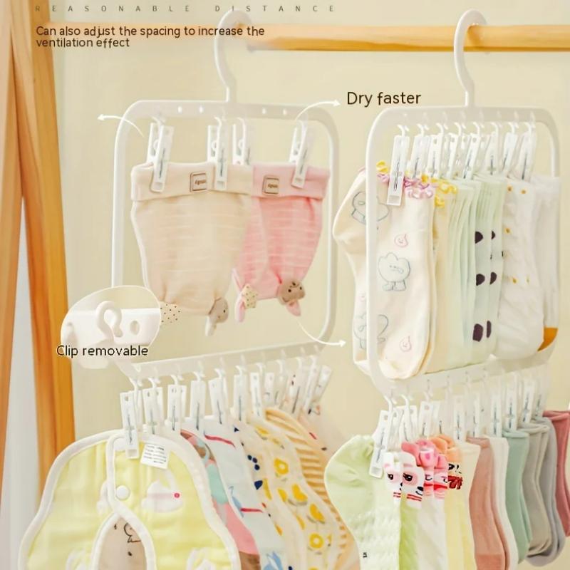Socken-Trockenständer mit mehreren Clips, multifunktional, abnehmbar, platzsparend, Socken, Unterwäsche, Babyspeichel, Handtuch, Haushalts-Aufbewahrungsständer