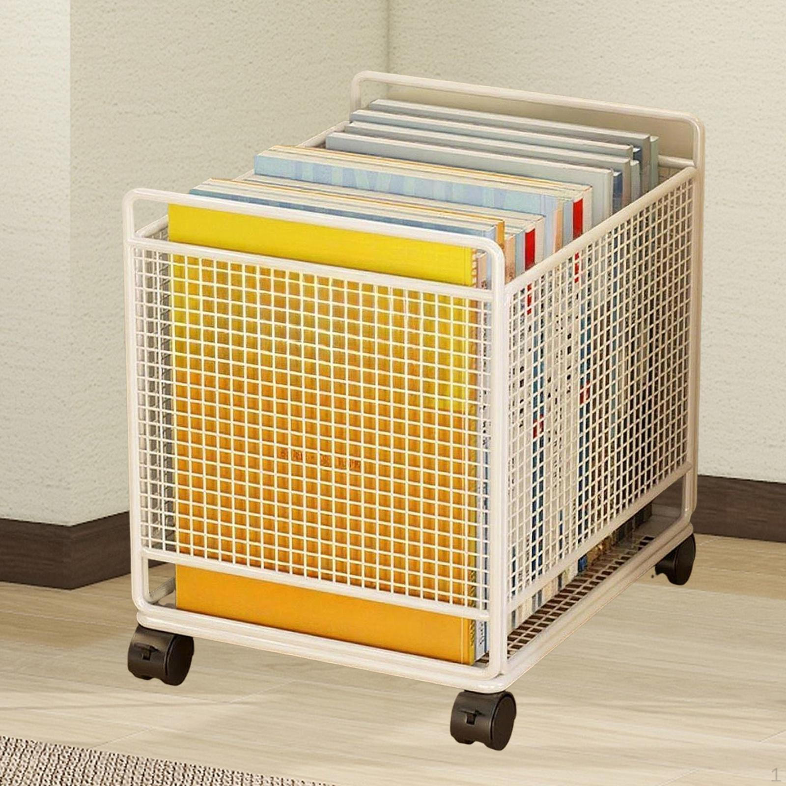 

Железная корзина-тележка на колесах для хранения принадлежностей для рукоделия и офисных принадлежностей белый