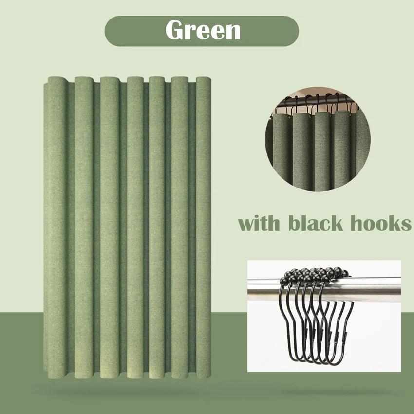 Плотная занавеска для душа с имитацией льна — фото 17