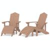 Vidaxl Adirondack Garden Chairs with Footrests, 2 Pcs, HDPE, Brown