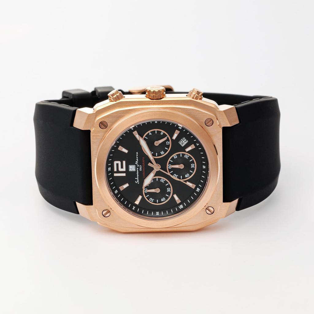 Salvatore Marra Chronograph Business Analog Quartz Black with PGBK Men's Watch, Cross,