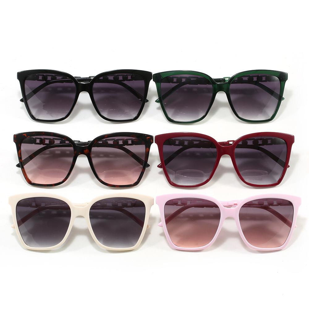 Trendy Oversized Chain-Leg Sunglasses for Women - Fashionable, UV Protection Beach Travel Glasses