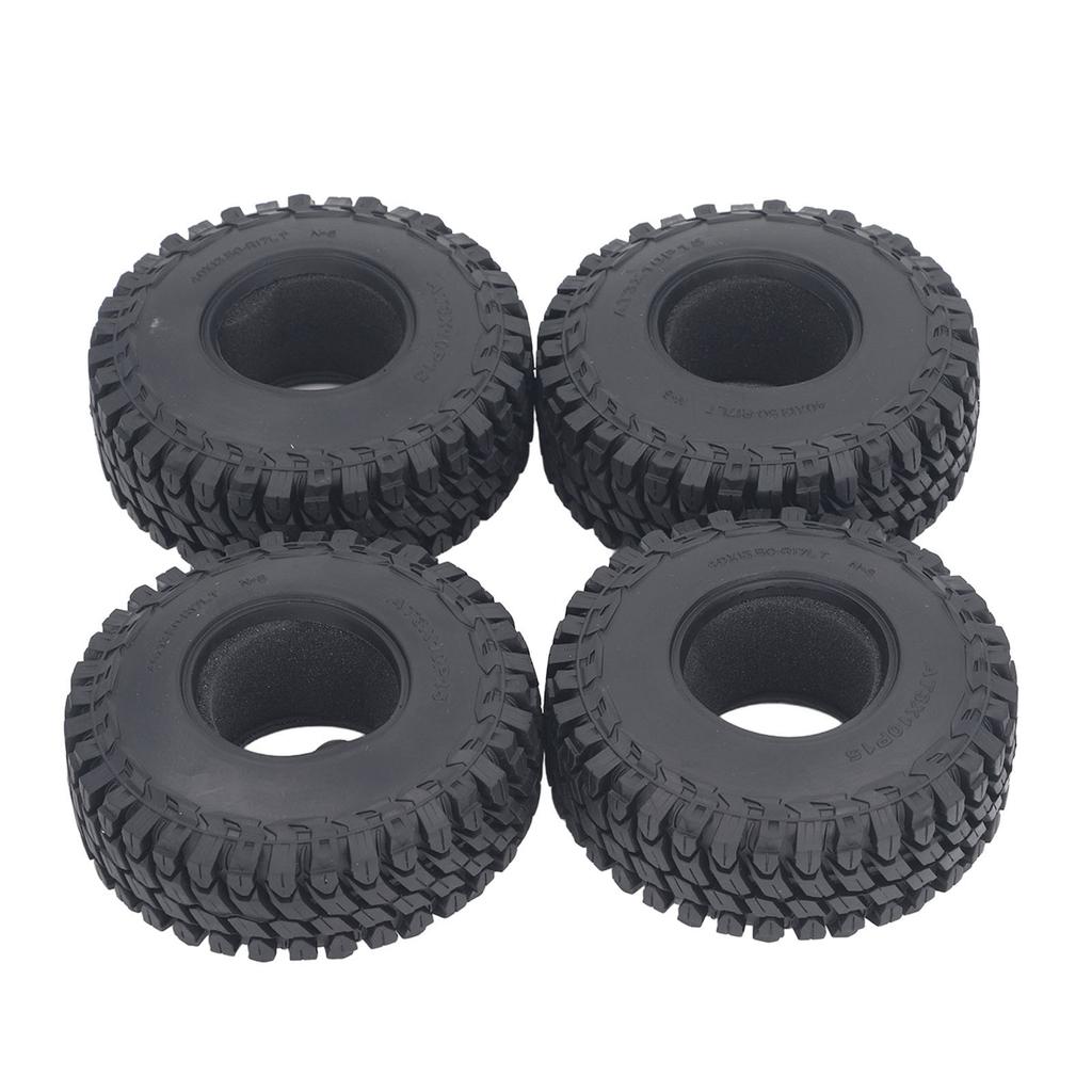 4PCS Rubber Tires Wear Resistance 1 10 RC Climbing Car Tire Replacement for SCX10 115mm Diameter 40mm Width Black