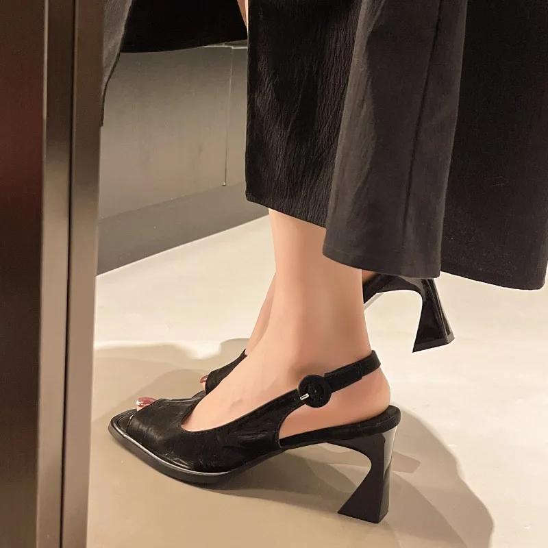 Fashion Genuine Leather Women Summer Sandals Fashion Peep Toe Women Shoes Shoes for Women High Heel Gladiator Ladies Shoes