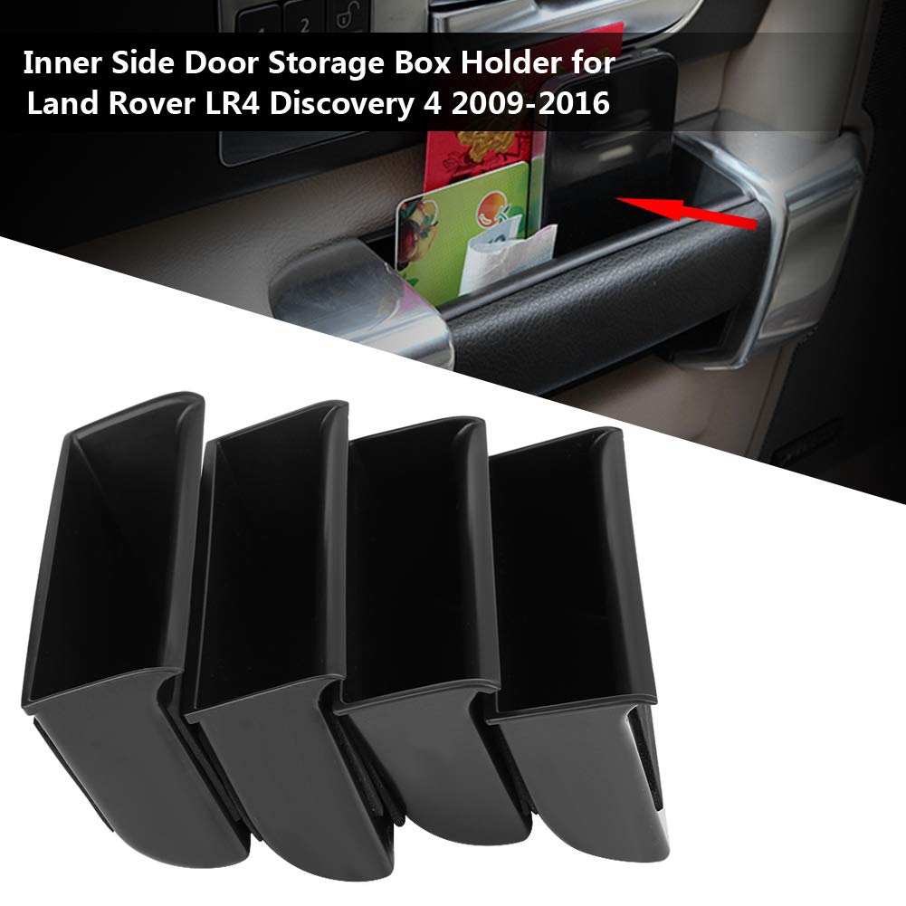 Gorgeri 4pcs Car Interior Door Storage Box Handle Pocket Armrest Phone Container LR4 Discovery 4 2009-2016
