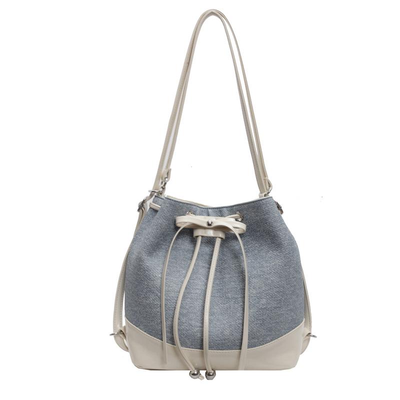 Premium Bundle Mouth Bucket Bag Women's 2025 New Trendy Fashion Backpack Niche Simple Casual Oblique Span Women's Bag