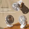 USB Car Fan Portable Small Desk Fan LED Night Light with Clip Fan 360 Rotate Speeds Desk Fan Outdoor Camping Fan Car Accessories