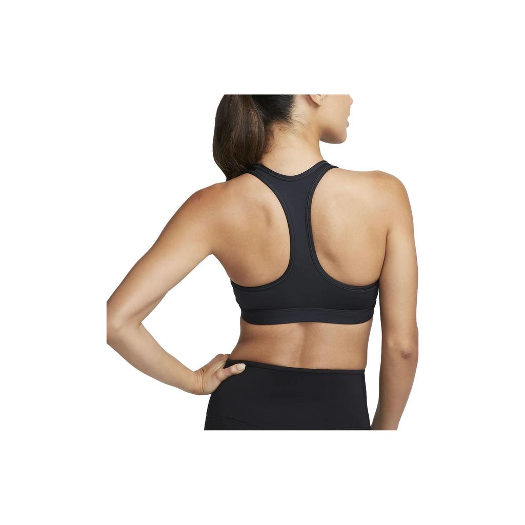 Nike Swoosh Black/White Women's Medium Support Padded Sports Bra DX6822-010