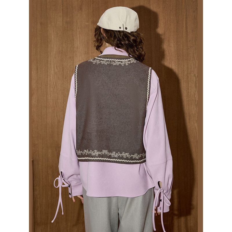 Coolhut Bohemian Plant Embroider New Fashion Versatile Ethnic Style Casual Vest for Women