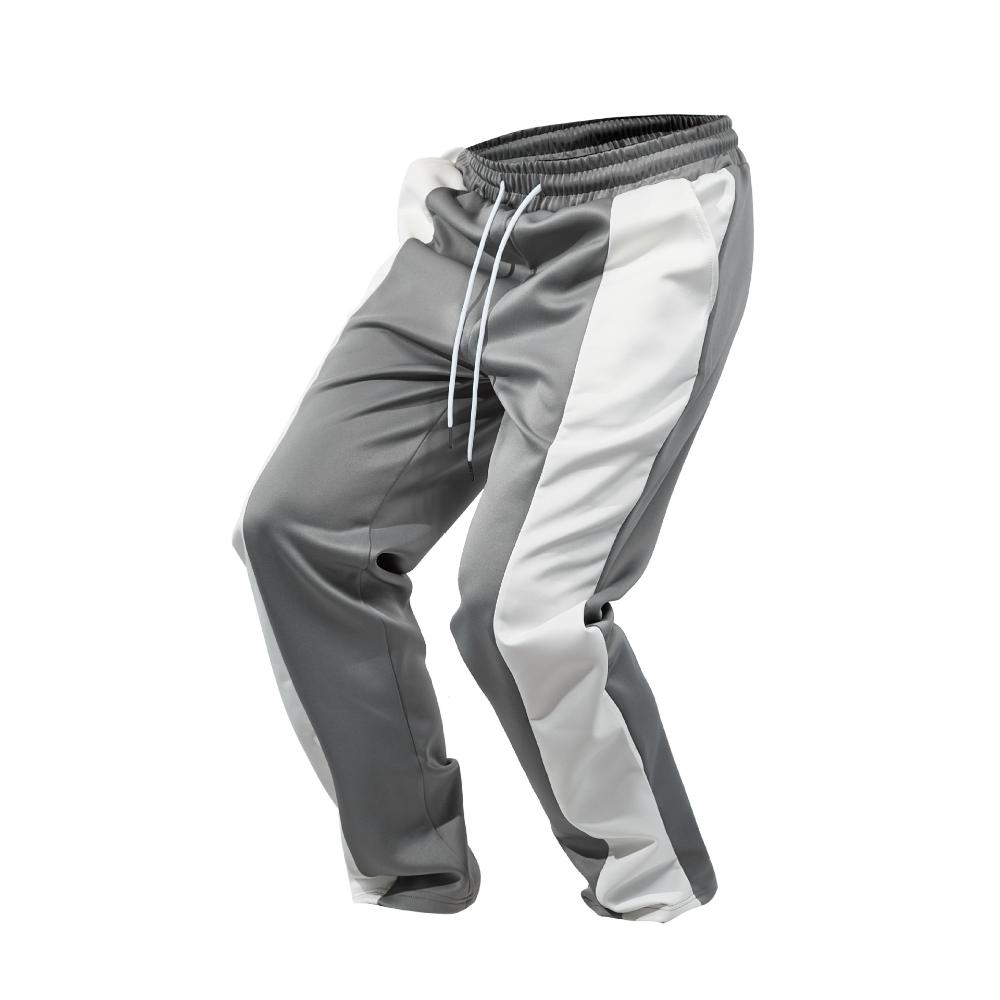 

Men s Trendy Street-style Sports and Casual Long Pants Casual Sporty Track Pants Men s Elastic Drawstring Waist Straight Leg Trousers S серый
