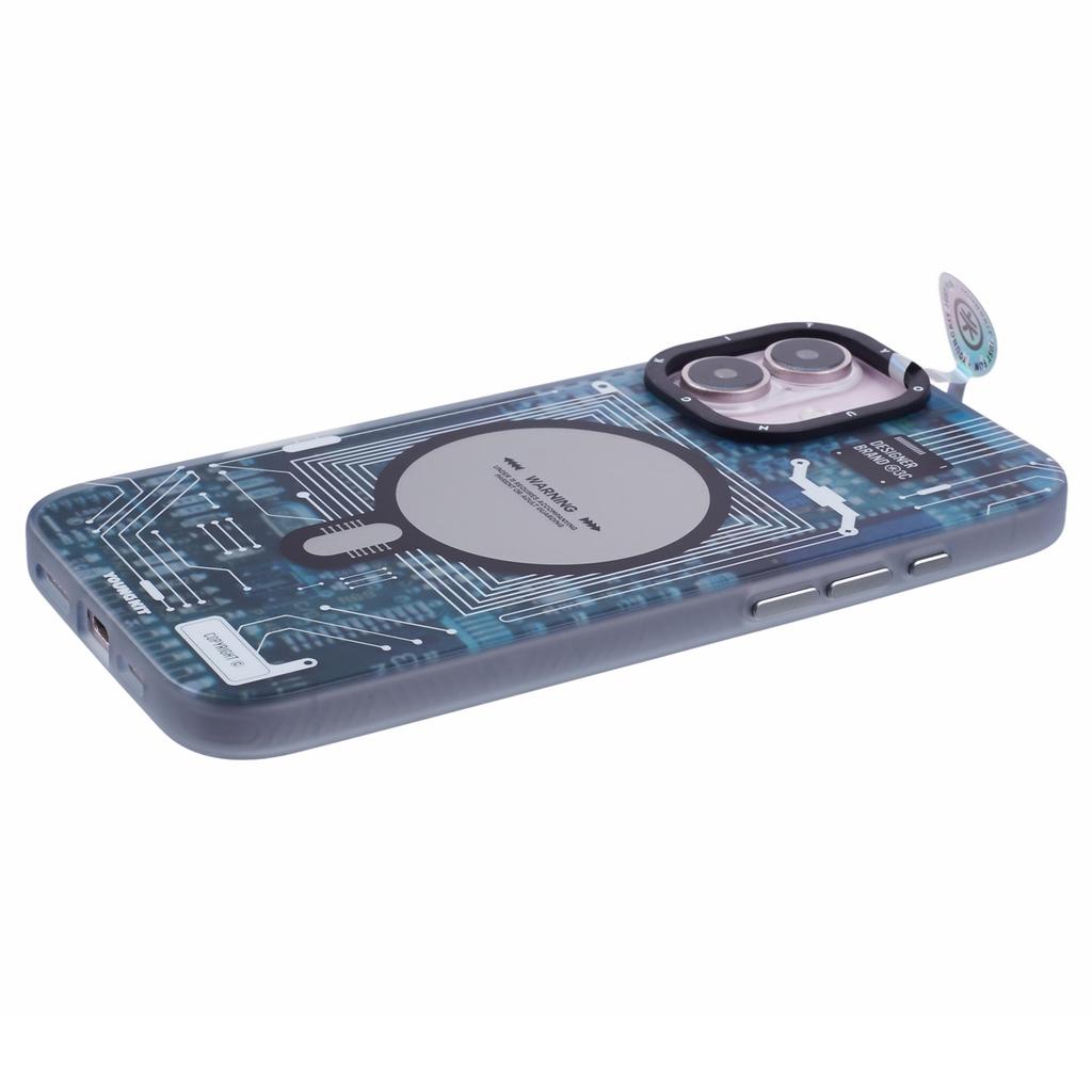 YOUNGKIT Technology Series for iPhone 16 Plus Case Compatible with MagSafe Circuit Design PC+TPU Matte Phone Cover
